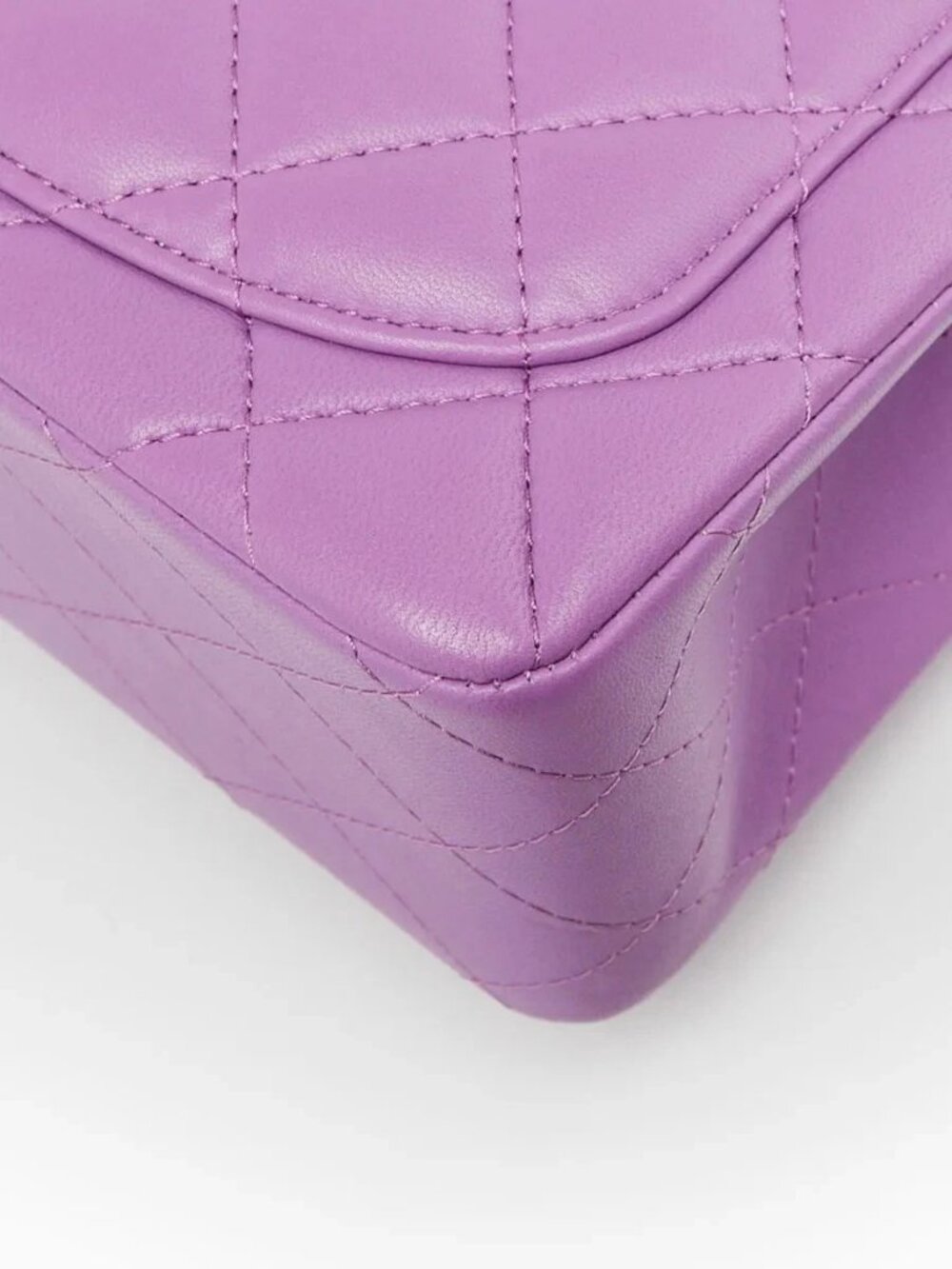 Chanel Purple Quilted Lambskin Leather Classic Square Mini Flap Bag - Picture 4 of 10